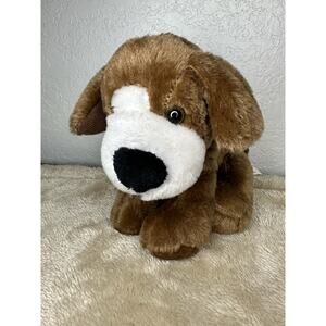 Best Made Toys Plush Sitting Dog Stuffed Brown And White Black Nose 7”